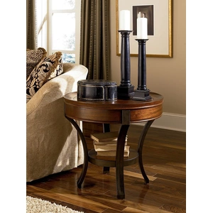 Hammary Sunset Valley Round Wood/Metal End Table