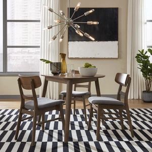 Liberty Furniture Triangle Dining Set | Space Savers Modern Walnut, Satin Walnut