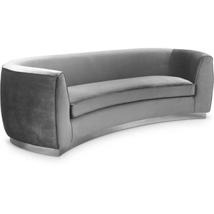 Meridian Furniture Julian Velvet Sofa with Stainless Steel Base