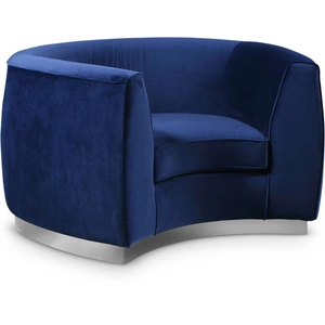 Meridian Furniture Julian Velvet Chair with Stainless Steel Base