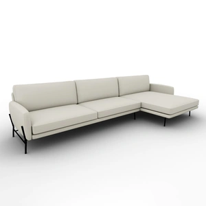 Calligaris Le Marais Fabric Sofa w/Right Hand Chaise Facing, Cream