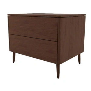 Calligaris Boston Wood Nightstand w/2 Drawers, Smoke