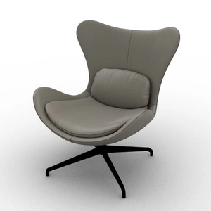 Calligaris Lazy Fabric/Metal Customizable Upholstered Swivel Lounge Armchair