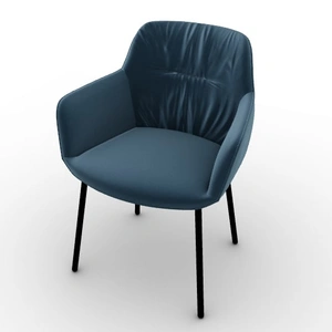Calligaris Cocoon Fabric/Metal Customizable Plush Seat Dining Armchair (Set of 4)
