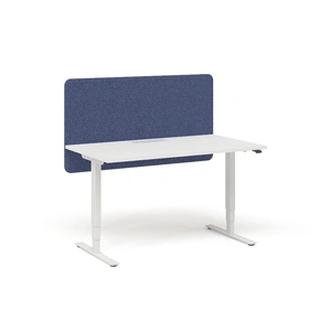 NARBUTAS Motion Electric Height Adjustable Office Desk w/Panel Legs & Cut-Out (Scallop) for Wire Management, 2 Level Columns