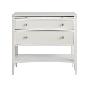 Universal Furniture Chelsea Wood Nightstand w/2 Drawers, Alabaster