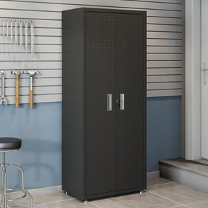 Manhattan Comfort Fortress Textured Metal 75.4-inch Garage Cabinet w/4 Adjustable Shelves
