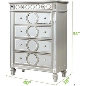 Galaxy Home Furnishings Symphony 4 drawers Chest, Silver
