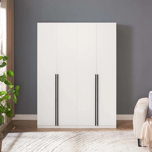 Manhattan Comfort Lee Freestanding 2-Piece Wardrobe Closet 1.0 w/4 Shelves & 2 Drawers 
