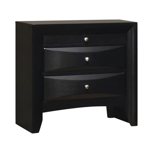Coaster Briana Wood Nightstand w/2 Drawers, Black