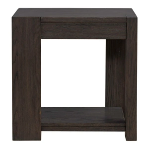 Liberty Furniture Lennox Hill Square Wood Storage End Table, Bark
