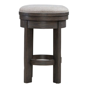 Liberty Furniture Lennox Hill Linen/Wood Swivel Console Stool, Bark
