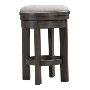 Liberty Furniture Lennox Hill Linen/Wood Swivel Console Stool, Bark