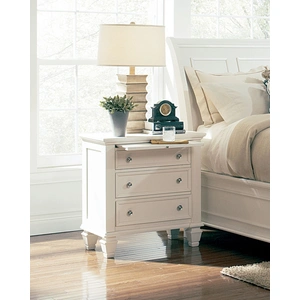 Coaster Sandy Beach Wood Nightstand w/3 Drawers, Buttermilk