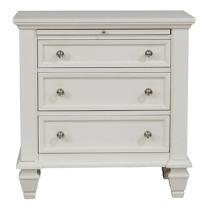Coaster Sandy Beach Wood Nightstand w/3 Drawers, Buttermilk