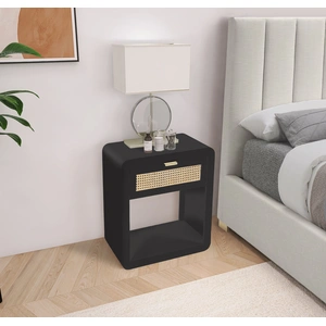 Meridian Furniture Langham 24-inch 1-Drawer Wood Veneer & Natural Cane Nightstand