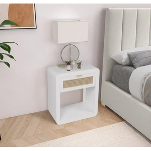 Meridian Furniture Langham 24-inch 1-Drawer Wood Veneer & Natural Cane Nightstand