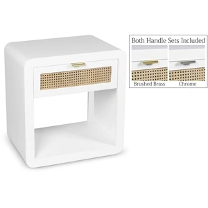 Meridian Furniture Langham 24-inch 1-Drawer Wood Veneer & Natural Cane Nightstand