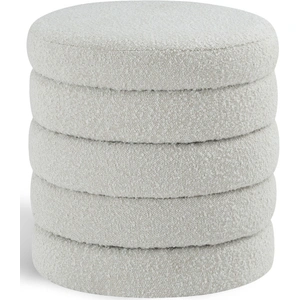 Meridian Furniture Aphia Boucle Fabric Ottoman/Stool