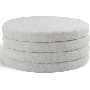 Meridian Furniture Aphia Boucle Fabric Ottoman/Coffee Table