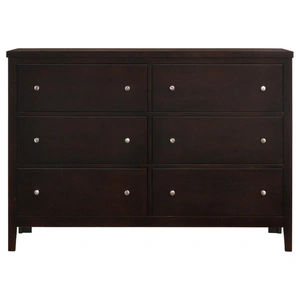 Coaster Carlton Wood Double Dresser w/6 Drawers in Cappuccino