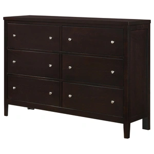 Coaster Carlton Wood Double Dresser w/6 Drawers in Cappuccino
