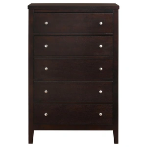Coaster Carlton Wood Chest w/5 Drawers, Cappuccino
