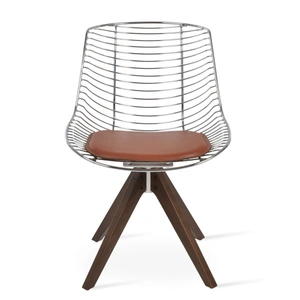 SohoConcept Furniture Tiger Metal Swivel Dining Chair w/Pyramid Base