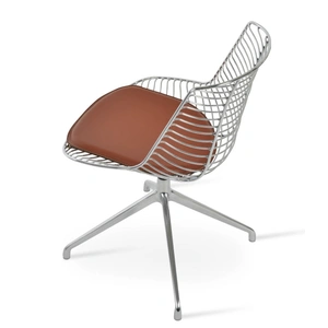 SohoConcept Furniture Tiger Metal Swivel Dining Chair w/Spider Base