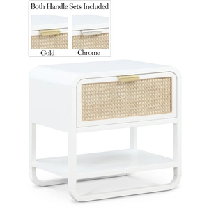 Meridian Furniture Sage 1-Drawer Wood Nightstand with Natural Cane Drawer Front