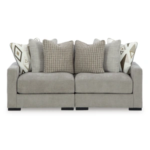 Ashley Furniture Aslan Court Fabric 2-Piece Loveseat Sectional, Pebble