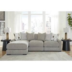 Ashley Furniture Aslan Court Fabric Left 3-Piece Sofa Sectional w/Chaise, Pebble