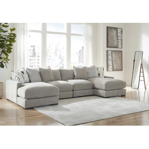Ashley Furniture Aslan Court Fabric 4-Piece Sofa Pit Sectional, Pebble