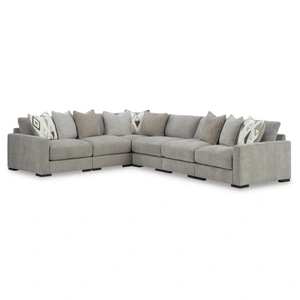 Ashley Furniture Aslan Court Fabric 6-Piece Sectional, Pebble