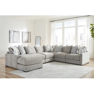 Ashley Furniture Aslan Court Fabric Left 6-Piece Sectional w/Chaise, Pebble