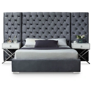 Meridian Furniture Grande Velvet Bed