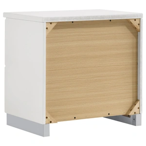 Coaster Felicity Wood Nightstand w/2 Drawers, White High Gloss