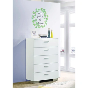 Coaster Felicity Wood Chest w/5 Drawers, Glossy White