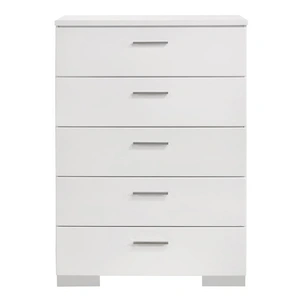 Coaster Felicity Wood Chest w/5 Drawers, Glossy White