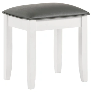 Coaster Felicity Upholstered Vanity Stool, Glossy White/Metallic