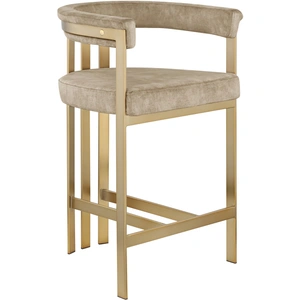 Meridian Furniture Marcello Velvet Counter Stool with Brushed Brass Frame