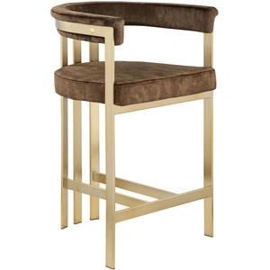 Meridian Furniture Marcello Velvet Counter Stool with Brushed Brass Frame