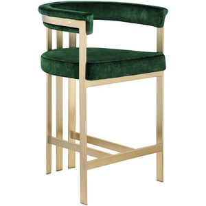 Meridian Furniture Marcello Velvet Counter Stool with Brushed Brass Frame