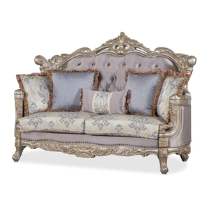 Cosmos Furniture Camilla Fabric Loveseat in Silver/Champagne