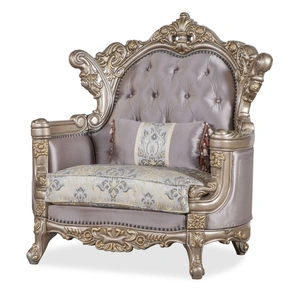 Cosmos Furniture Camilla Fabric Living Room Set, Silver/Champagne