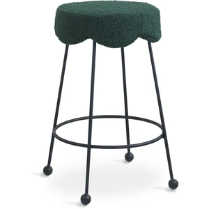 Meridian Furniture Fleur Boucle Fabric Counter Stool with Matte Black Metal Legs