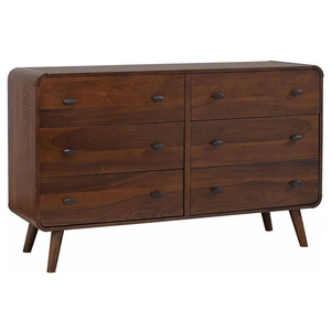 Coaster Robyn Wood Double Dresser w/6 Drawers, Dark Walnut