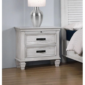 Coaster Franco Wood Nightstand w/2 Drawers, Antique White