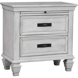 Coaster Franco Wood Nightstand w/2 Drawers, Antique White