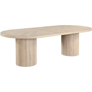 Meridian Furniture Belinda Extendable Oval Oak Wood Veneer Dining Table